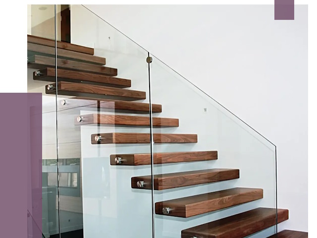 Стеклянные перила для лестницы в Каменске-Уральском от 15425 руб.