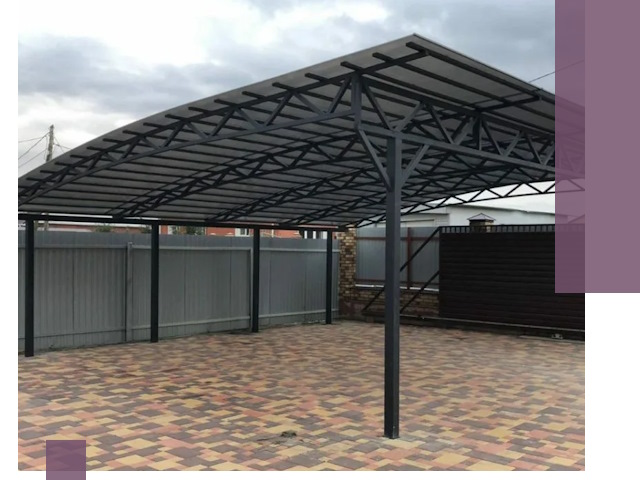 Металлические навесы под ключ в Каменске-Уральском — изготовление и монтаж