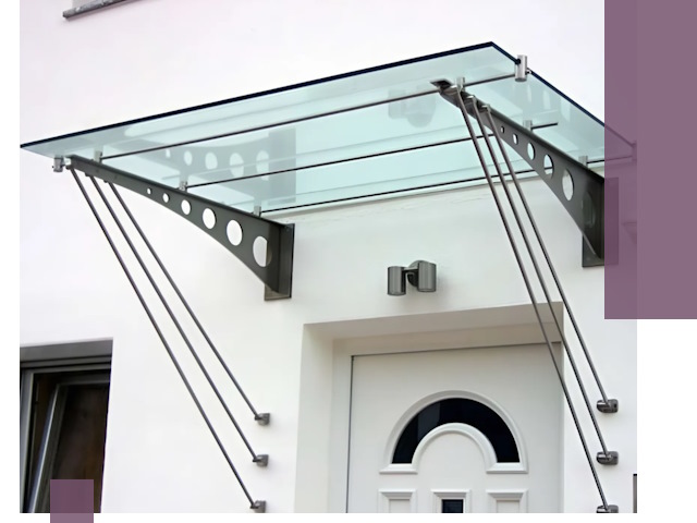 Козырьки над входом под ключ в Каменске-Уральском — изготовление и монтаж