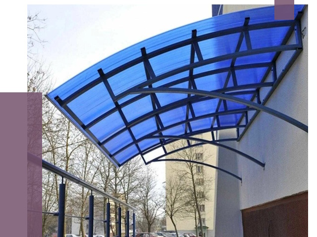 Козырьки из поликарбоната в Каменске-Уральском от 4468 руб. под ключ | ПРОЛЁТ-Кмн