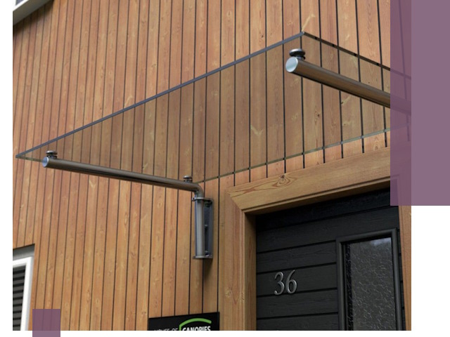 Стеклянные козырьки на входы и фасады в Каменске-Уральском