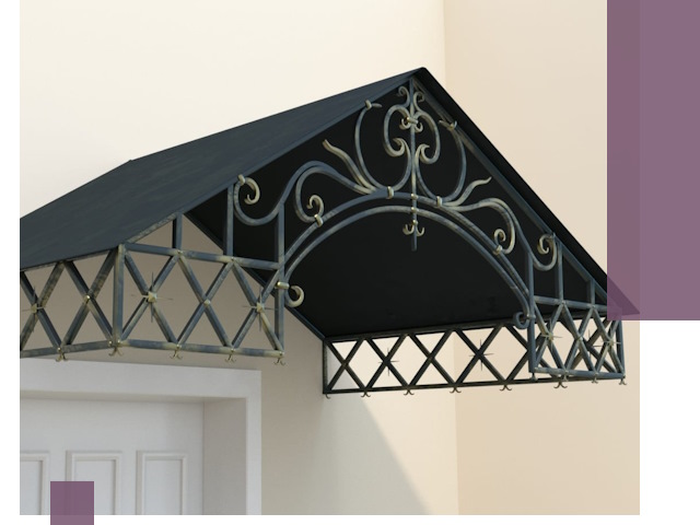 Двускатные металлические козырьки под ключ в Каменске-Уральском